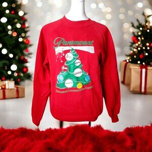 VTG Paramount Studios Ugly Christmas Sweater 1980s TV Shows Sweatshirt M RARE